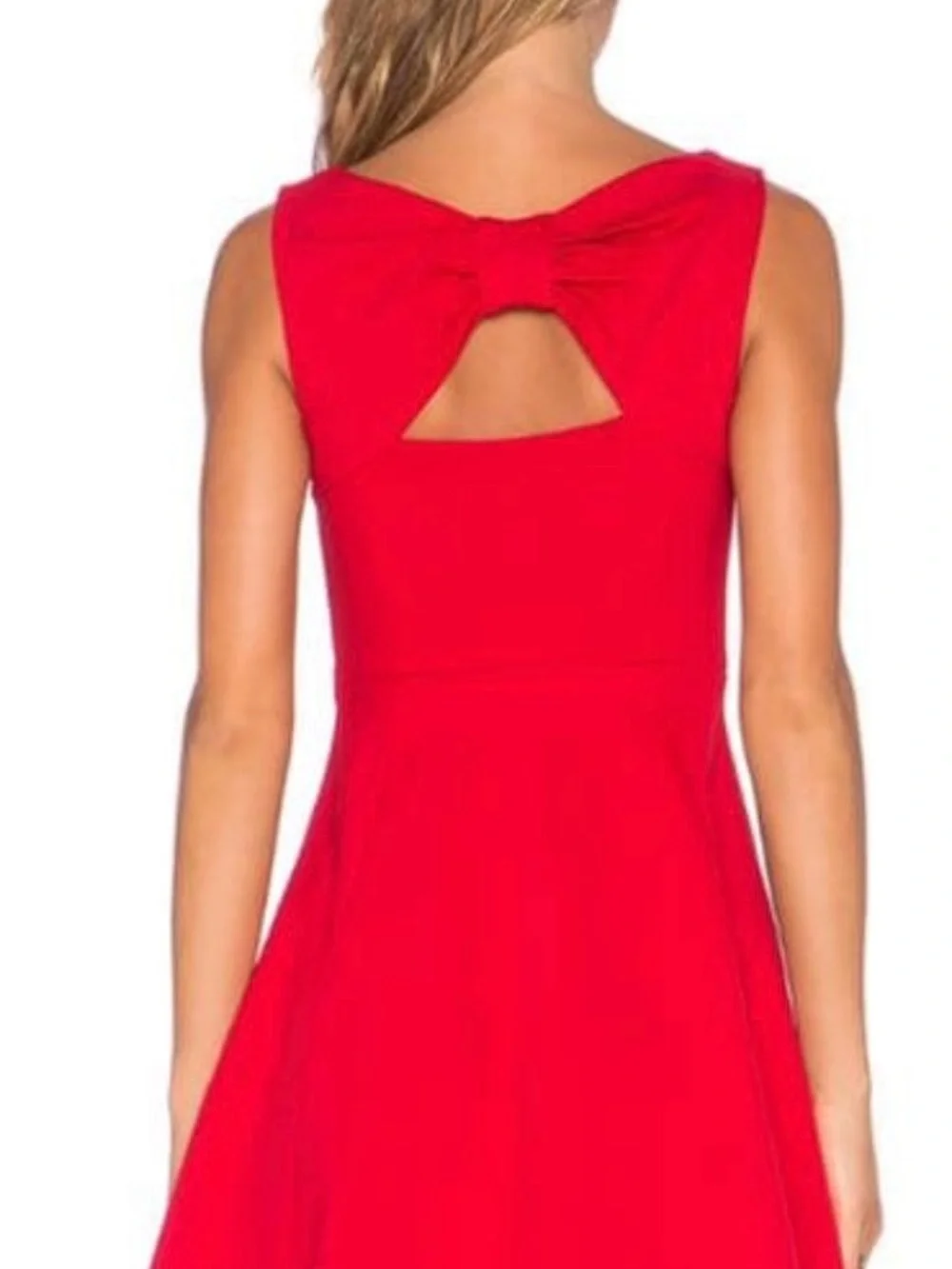kate spade Red Sleeveless Fit-and-Flare Dress w Bow Detail On Back - Picture 2 of 16